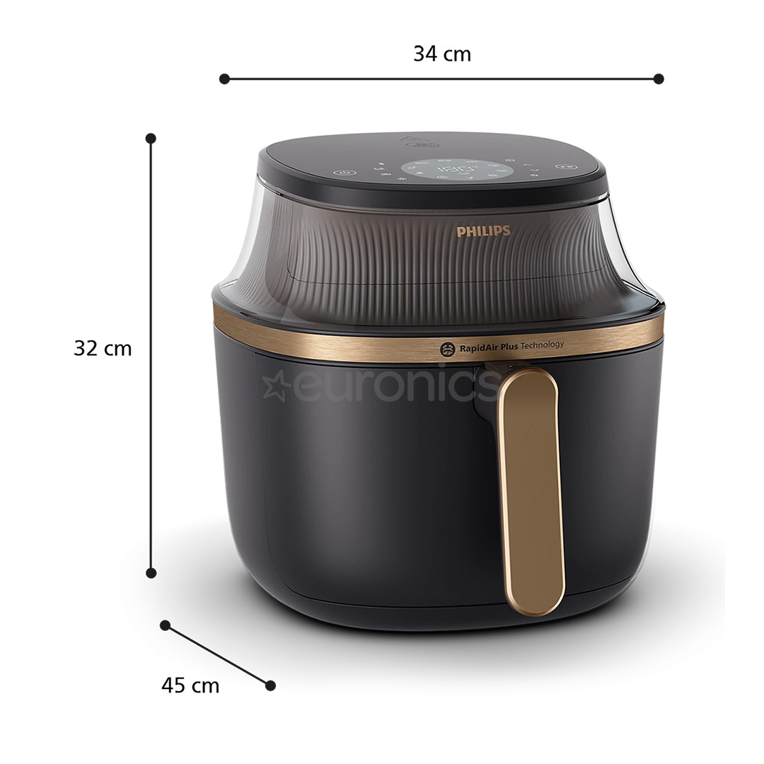 Philips 3000 Series, 7,2 л, 2000 Вт, черный - Аэрогриль