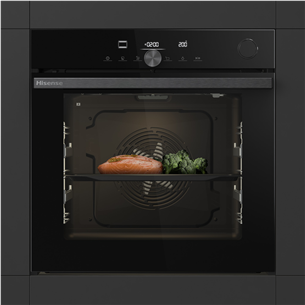 Hisense, 77 L, pyrolytic cleaning, black - Built-in oven