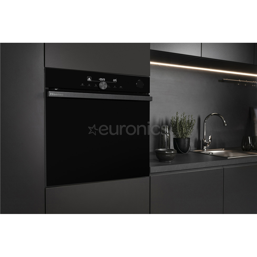 Hisense, 77 L, pirolītiskā tīrīšana, melna - Iebūvējama elektriskā cepeškrāsns