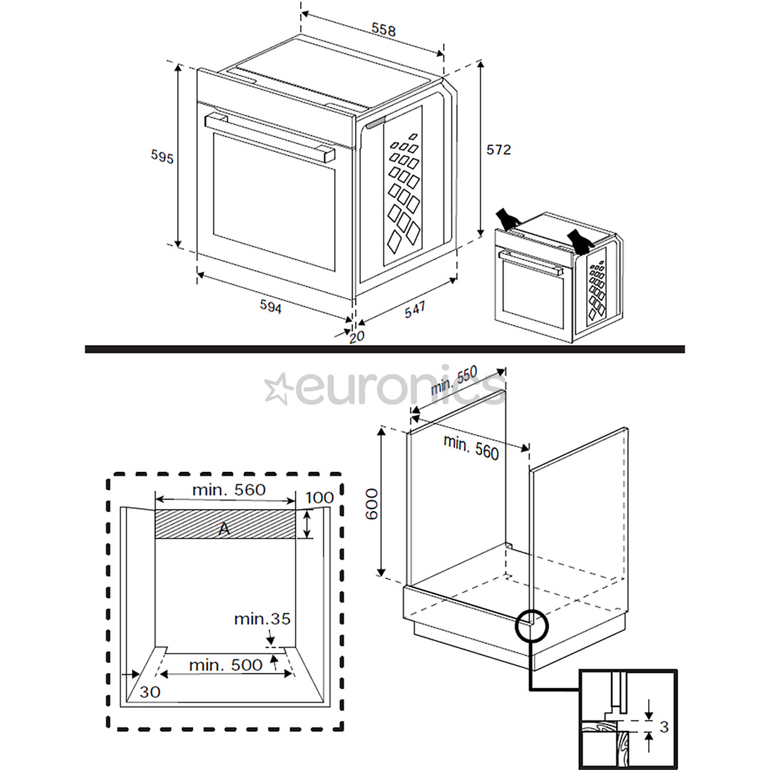 Beko, 72 L, pirolītiskā tīrīšana, melna - Iebūvējama elektriskā cepeškrāsns