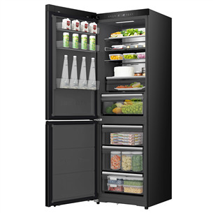 Hisense, NoFrost, 330 L, augstums 186 cm, melna - Ledusskapis