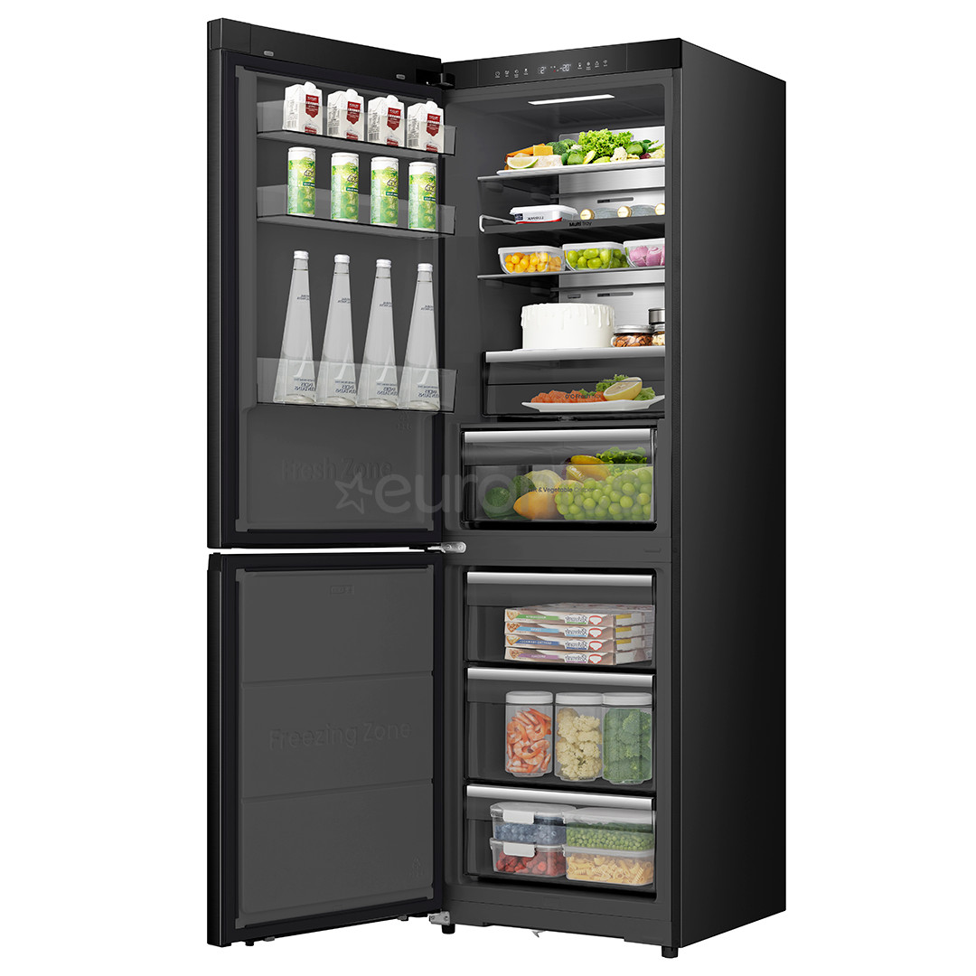 Hisense, NoFrost, 330 L, augstums 186 cm, melna - Ledusskapis