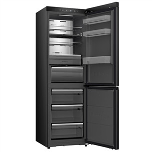 Hisense, NoFrost, 330 L, augstums 186 cm, melna - Ledusskapis