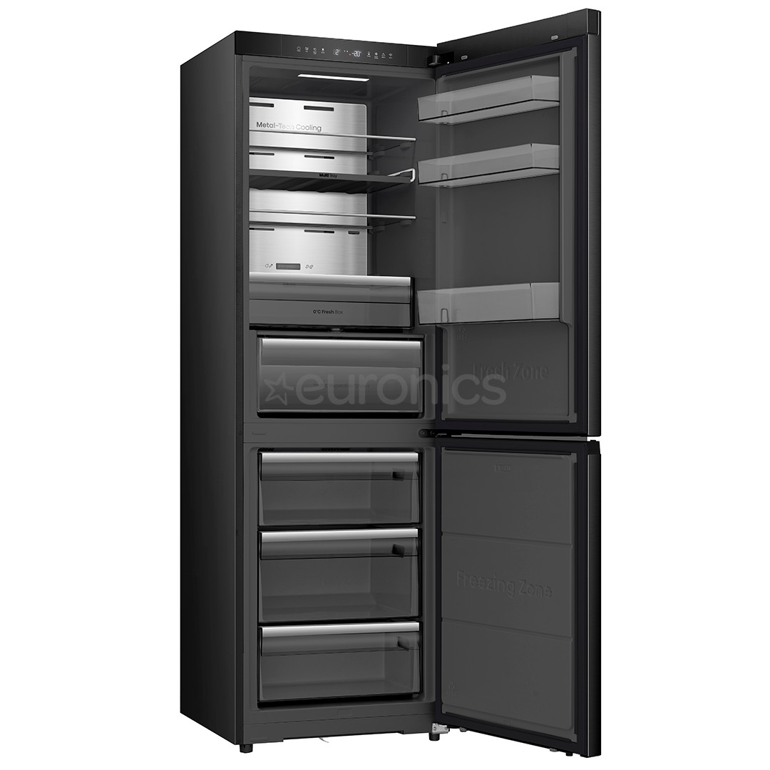 Hisense, NoFrost, 330 L, augstums 186 cm, melna - Ledusskapis