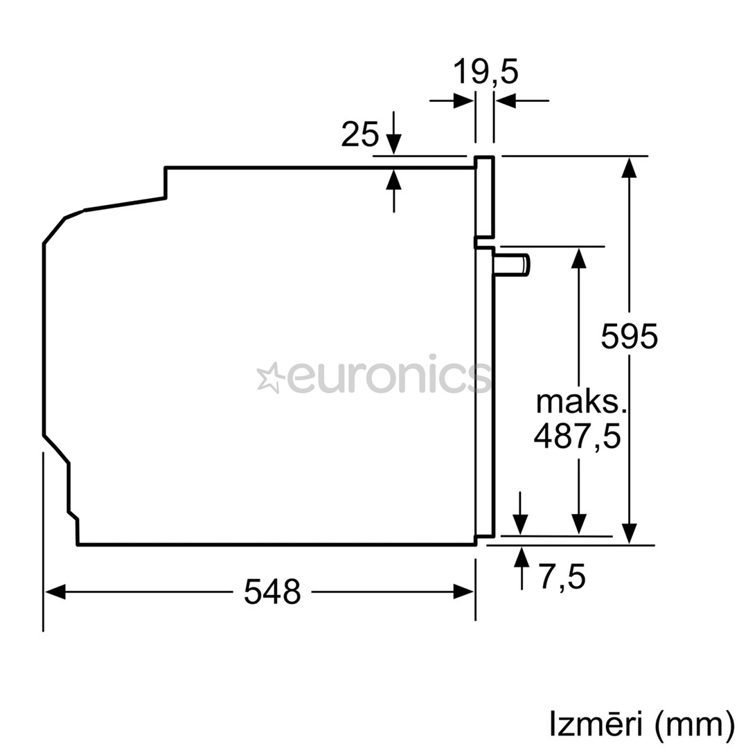 Bosch Series 4, tvaika funkcija, 71 L, melna - Iebūvējama elektriskā cepeškrāsns