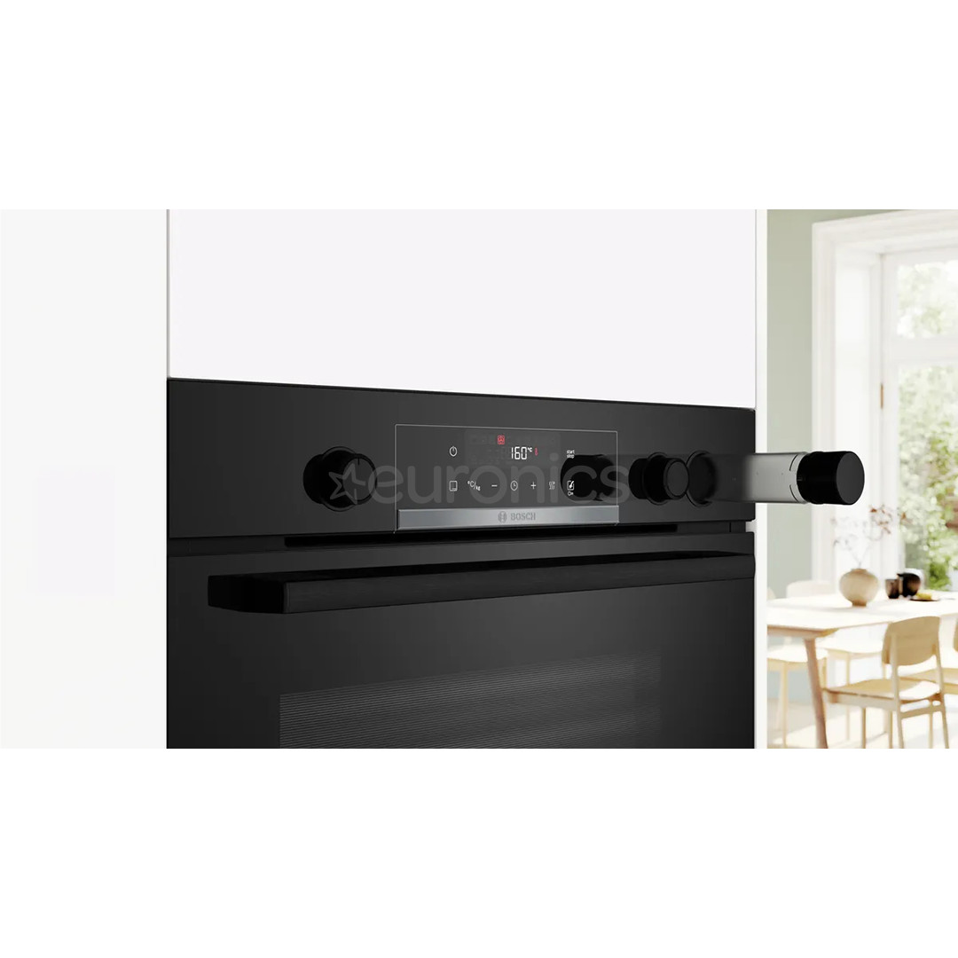 Bosch Series 4, tvaika funkcija, 71 L, melna - Iebūvējama elektriskā cepeškrāsns