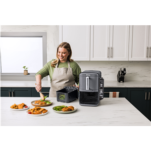Ninja Double Stack XL 9,5 л, 2470 Вт, серый - Аэрогриль + термощуп