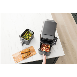 Ninja Double Stack XL 9,5 л, 2470 Вт, серый - Аэрогриль + термощуп
