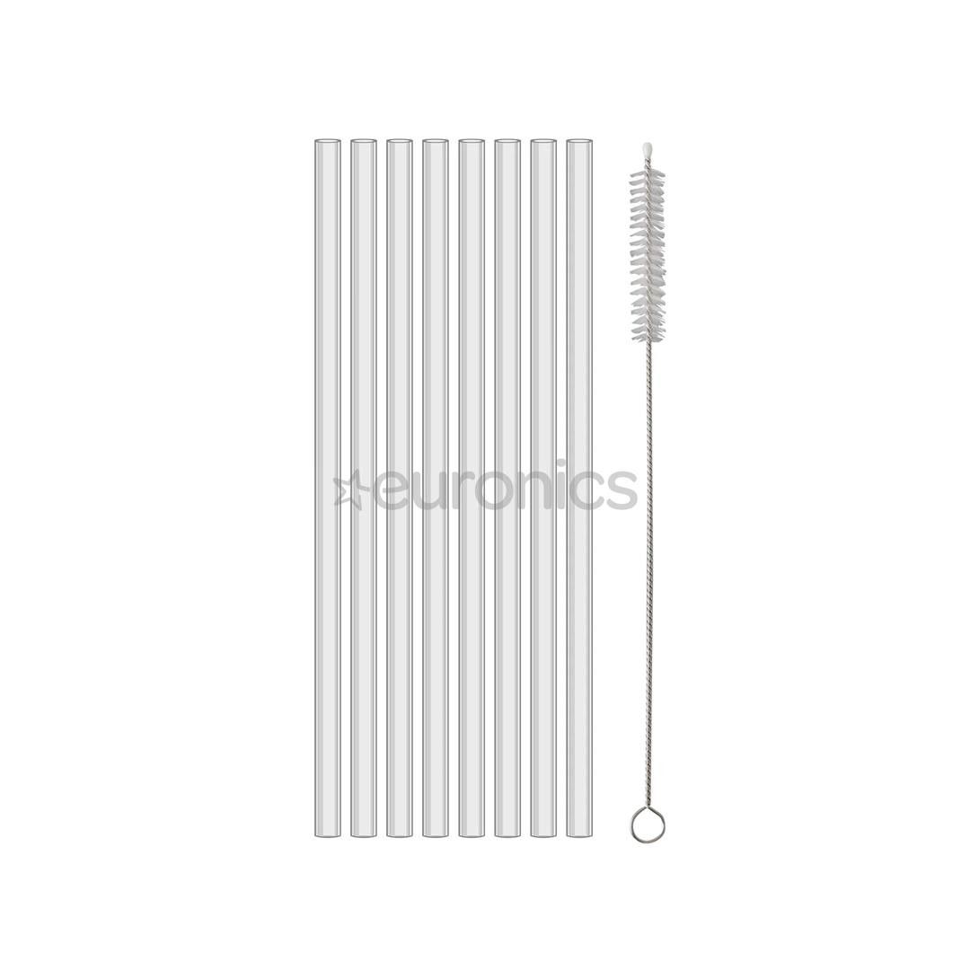 Koziol CHEERS STRAWS, 200 mm, 8 gab., caurspīdīga - Kokteiļa salmiņi ar birstīti