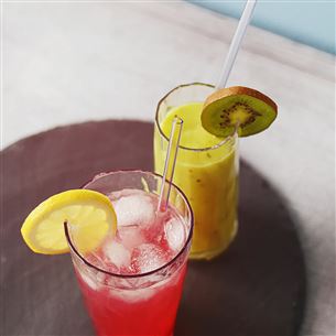 Koziol CHEERS STRAWS, 200 мм, 8 шт., 4009535, кристально прозрачные - Питьевые трубочки с ершиком