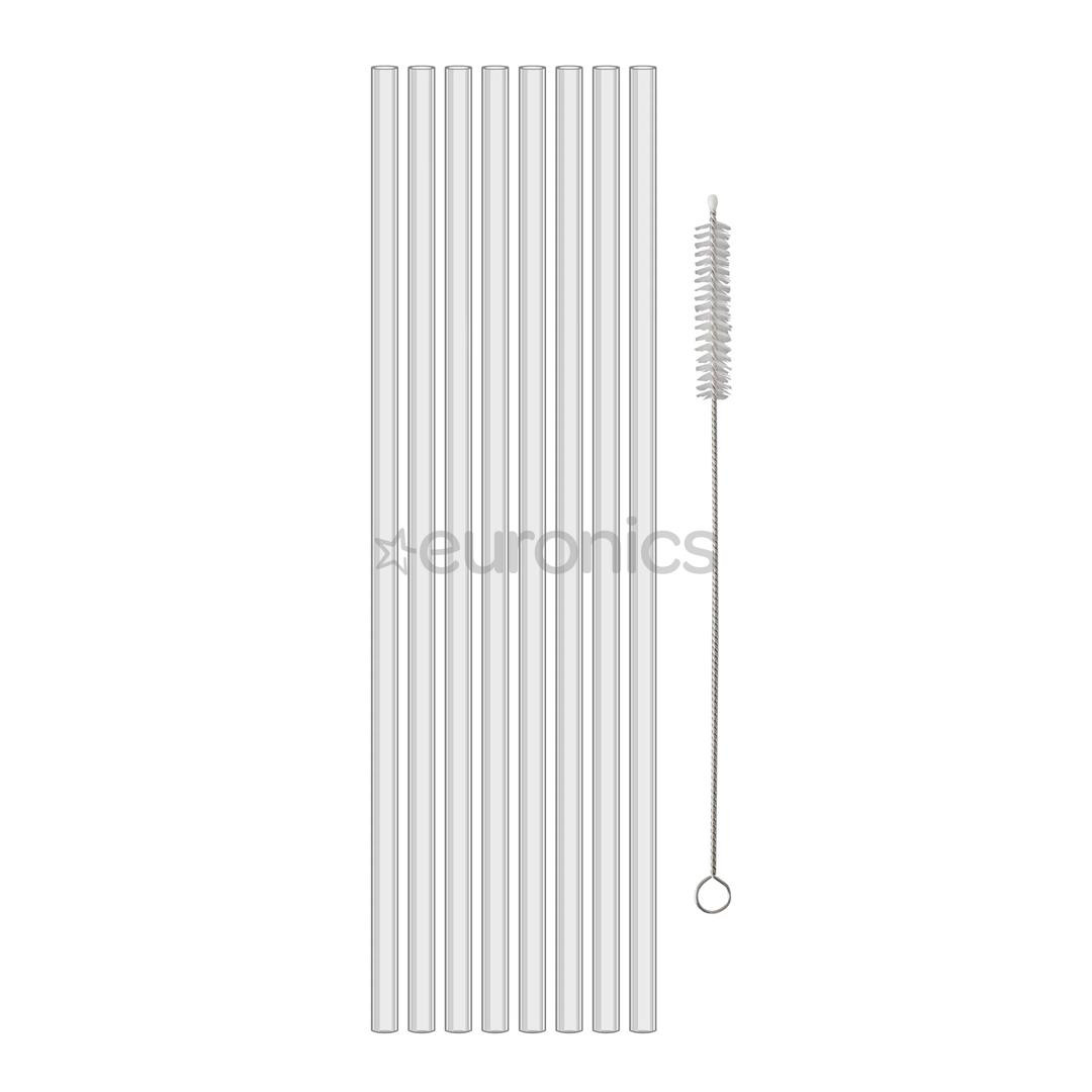 Koziol CHEERS STRAWS, 270 mm, 8 gab., caurspīdīga - Kokteiļa salmiņi ar birstīti