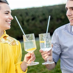 Koziol CHEERS STRAWS, 270 мм, 8 шт., 4009535, кристально прозрачные - Питьевые трубочки с ершиком