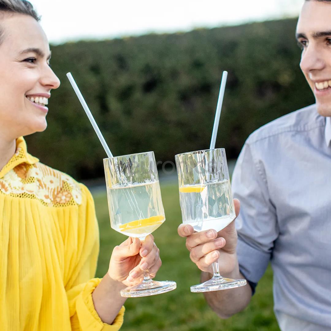 Koziol CHEERS STRAWS, 270 мм, 8 шт., 4009535, кристально прозрачные - Питьевые трубочки с ершиком