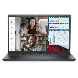 Dell Vostro 15 3530, 15,6'', WVA, 120 Hz, 8 GB, 256 GB, melna - Portatīvais dators