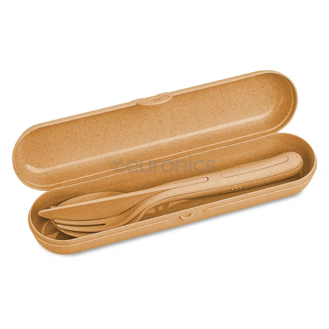 KOZIOL, Klikk Ready, натуральное дерево - Набор столовых приборов