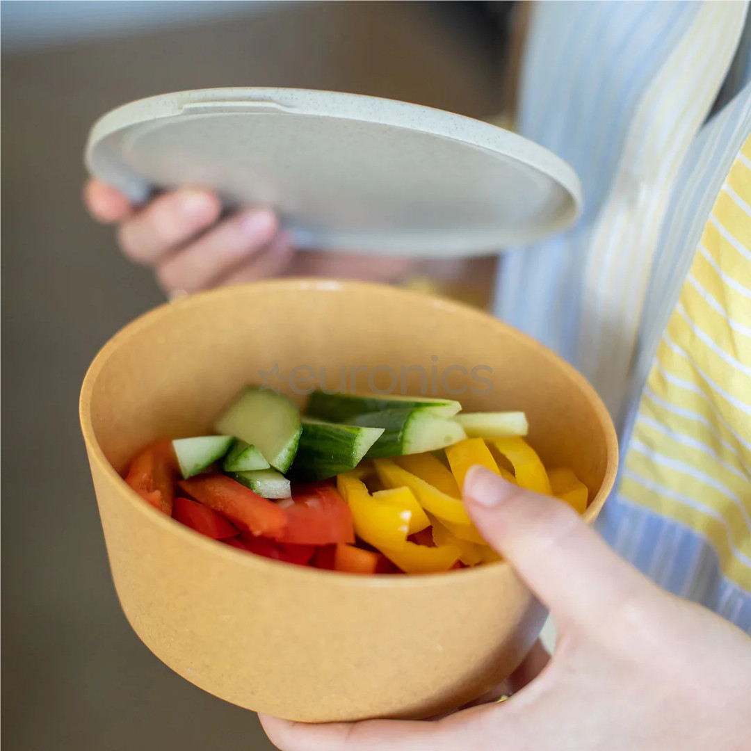 KOZIOL, Connect bowl, 890 ml, natural wood - Bowl with lid