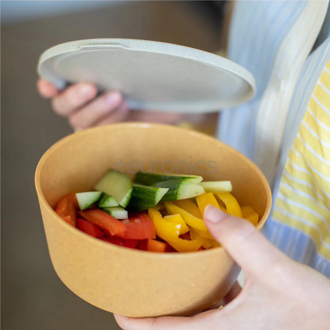 KOZIOL, Connect bowl, 890 ml, natural wood - Bowl with lid