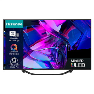Hisense U7KQ, 65'', Ultra HD, Mini LED, centra statīvs, melna - Televizors