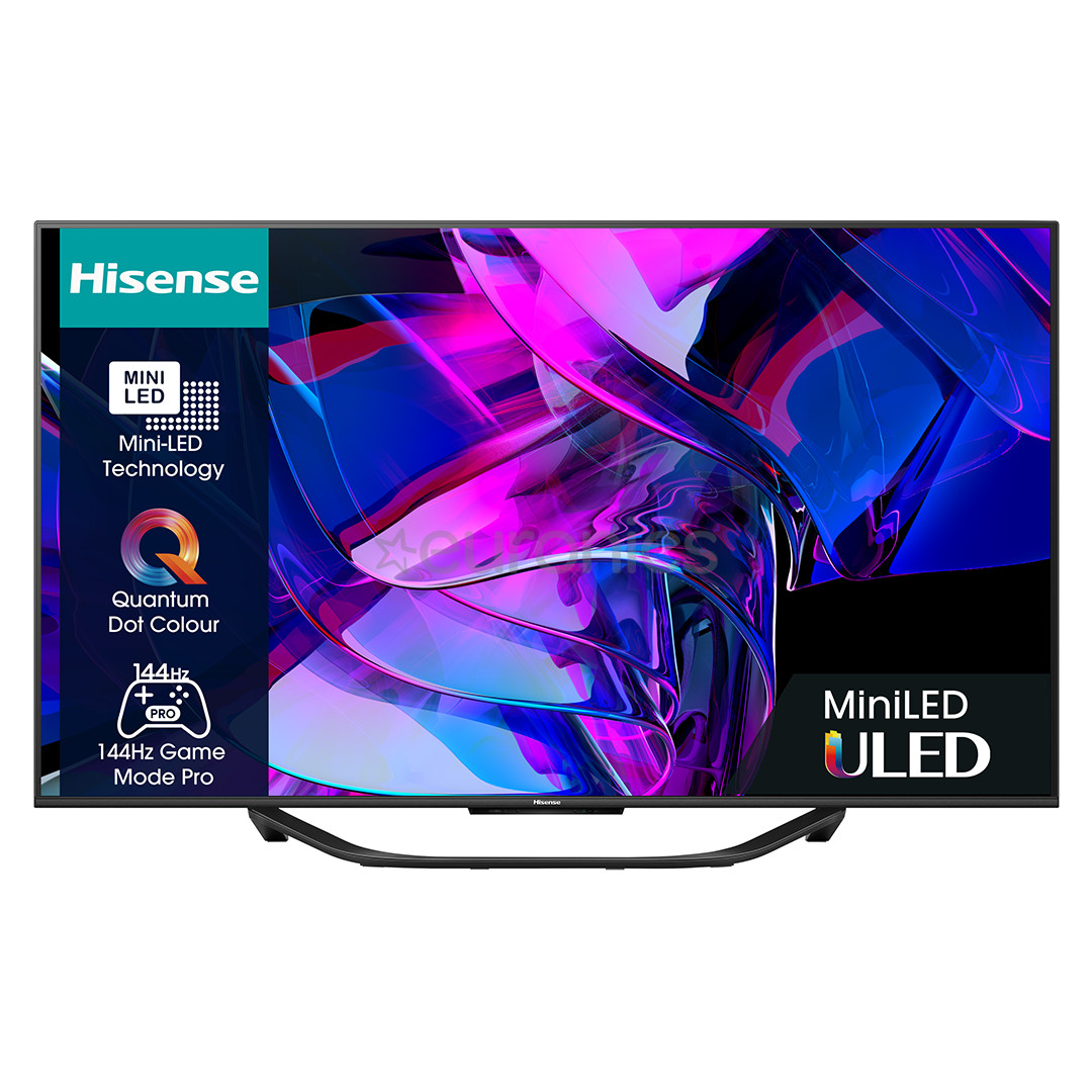 Hisense U7KQ, 65'', Ultra HD, Mini LED, центральная подставка, черный - Телевизор
