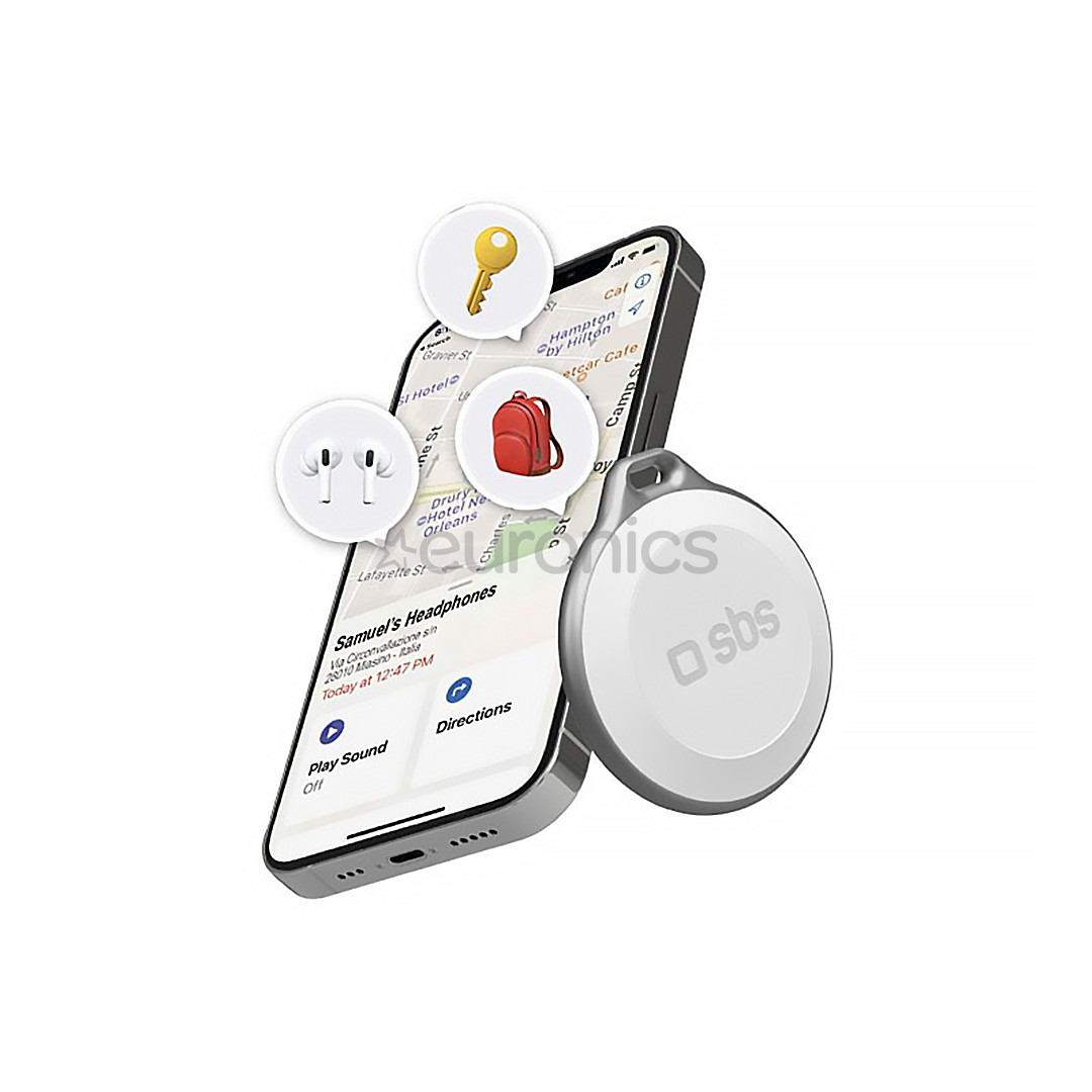 SBS Tracker, Apple Find My, IP65, balta - Viedais izsekotājs