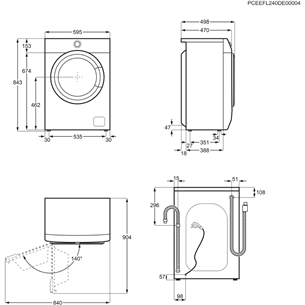 Electrolux PerfectCare 600, 7 kg, dziļums 44.9 cm, 1400 apgr/min. - Veļas mazgājamā mašīna ar priekšējo ielādi