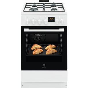 Electrolux 500 Series, 57 л, ширина 50 см, белый - Газовая плита с электрической духовкой LKK540232W
