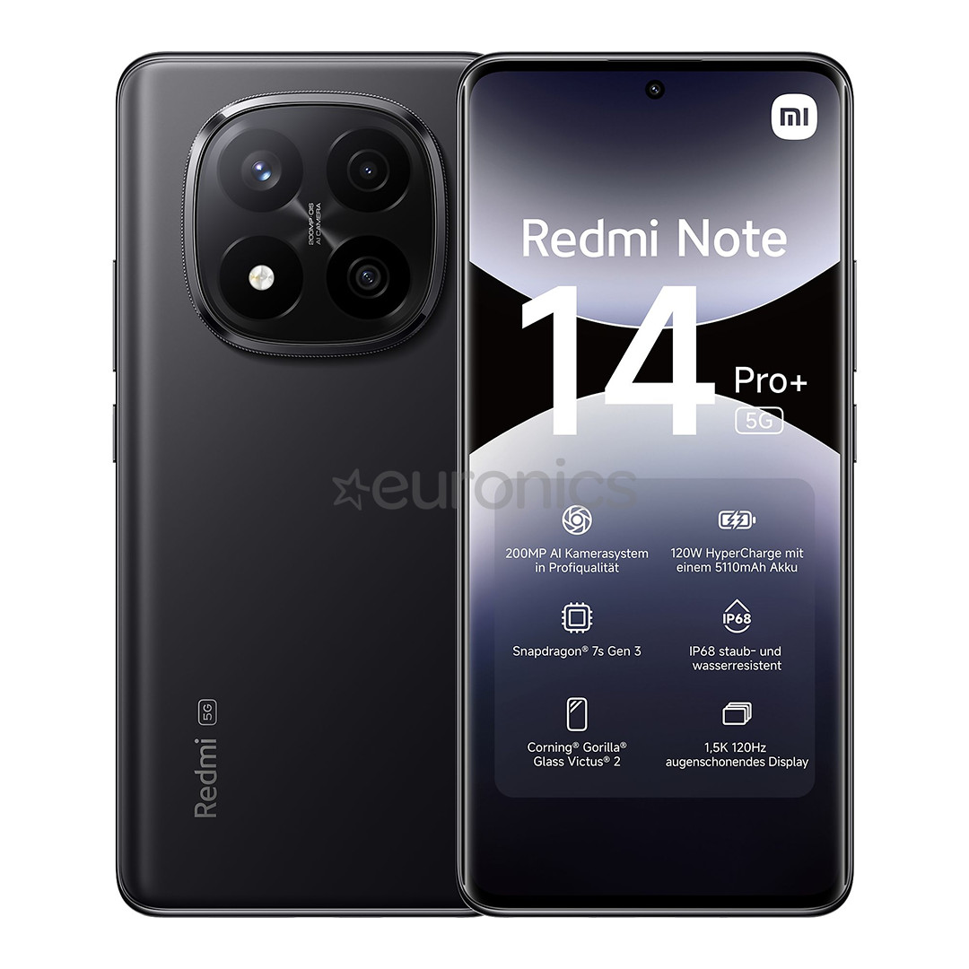 Xiaomi Redmi Note 14 Pro+ 5G, midnight black - Smartphone