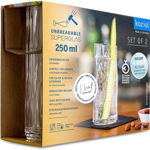 Koziol Club No. 3 Superglas, 250 ml, 2 pcs - Glasses