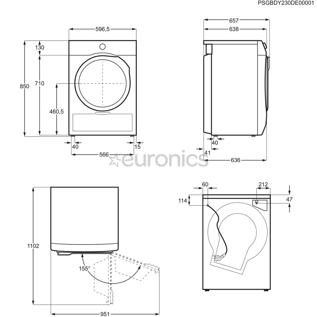 AEG 8000 Series AbsoluteCare, 8 kg, dziļums 63.6 cm - Veļas žāvētājs