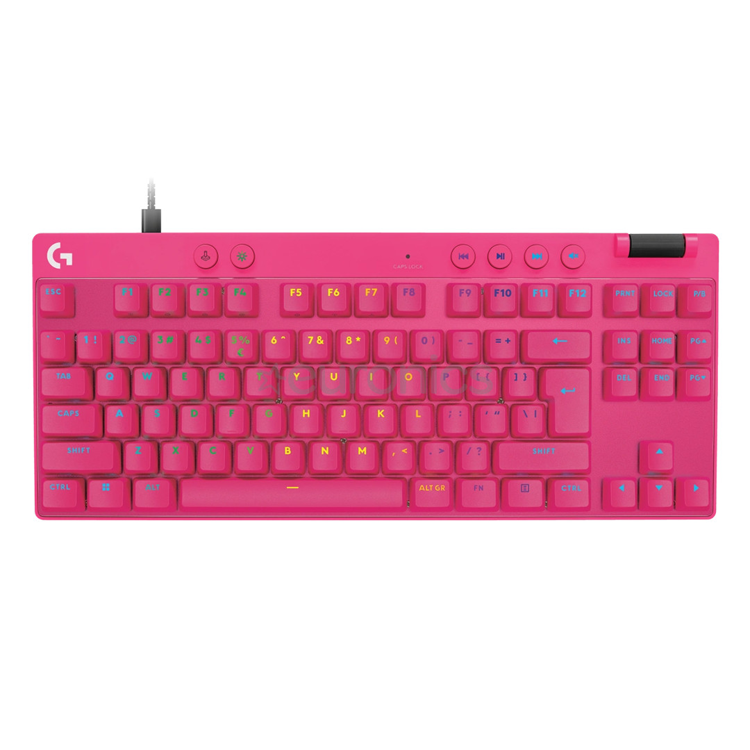 Logitech Pro X TKL Rapid, US, rozā - Klaviatūra