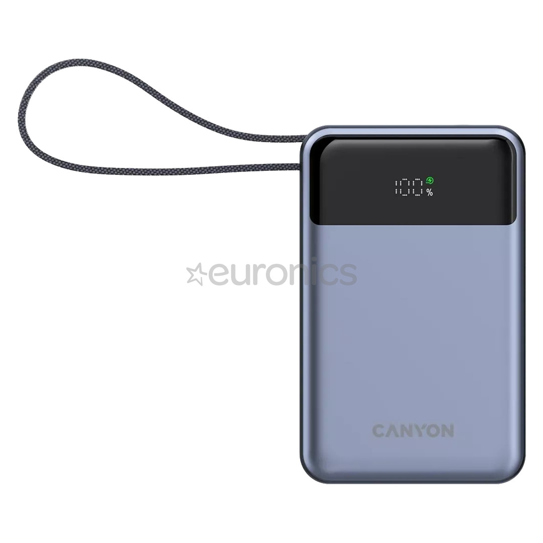Canyon OnPower PB-600, 20000 mAh, USB-A, USB-C, black/silver - Powerbank