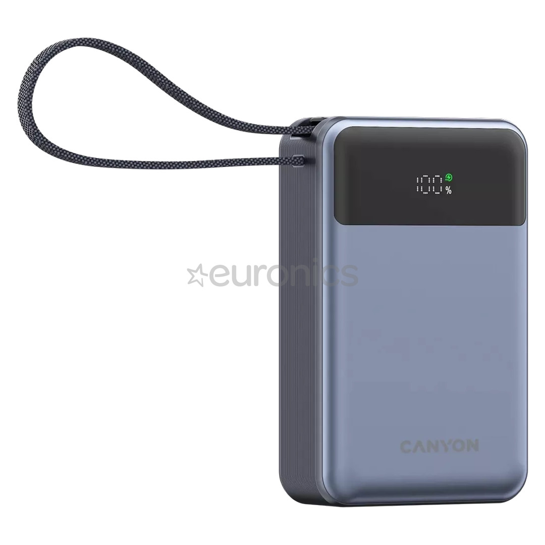Canyon OnPower PB-600, 20000 mAh, USB-A, USB-C, black/silver - Powerbank