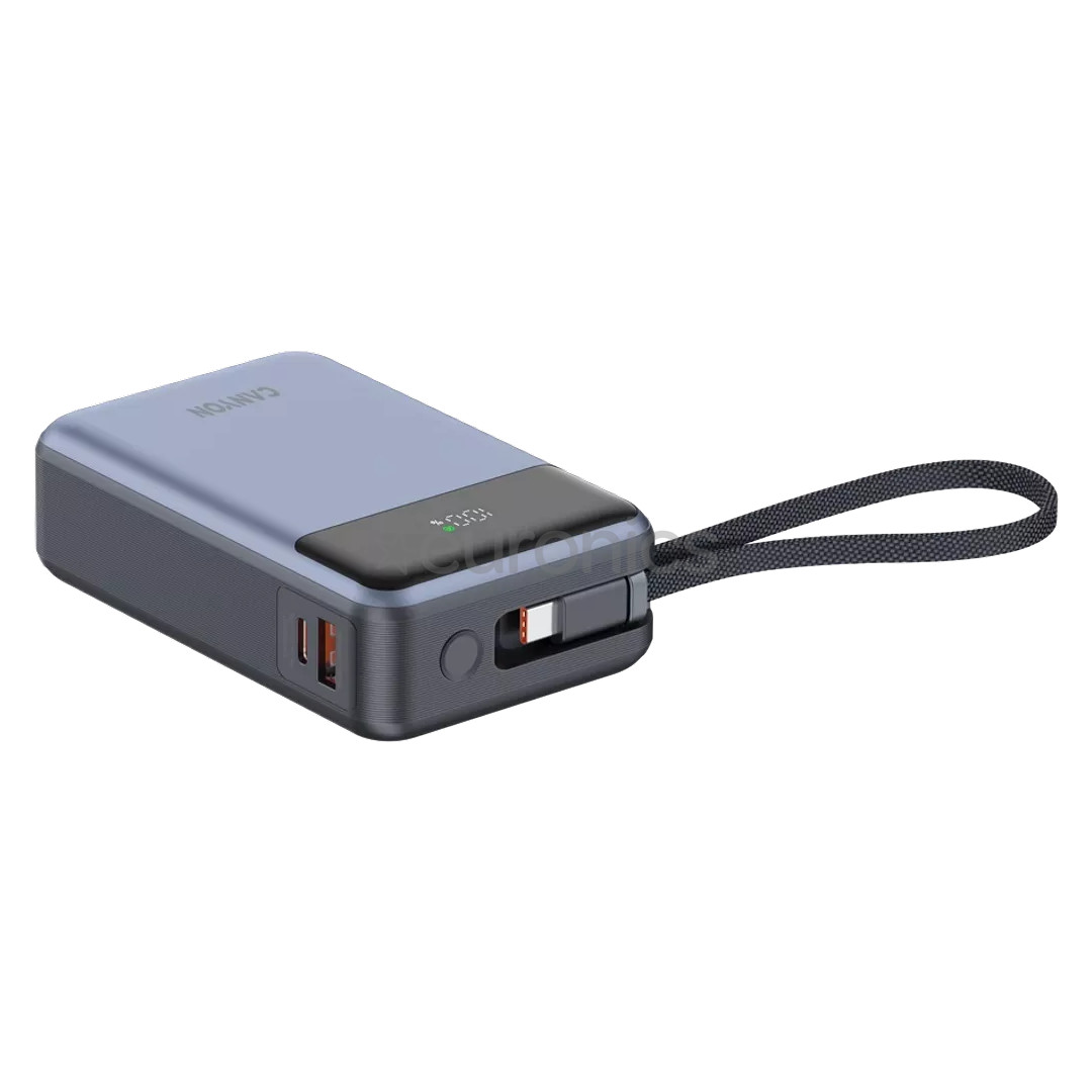 Canyon OnPower PB-600, 20000 mAh, USB-A, USB-C, black/silver - Powerbank