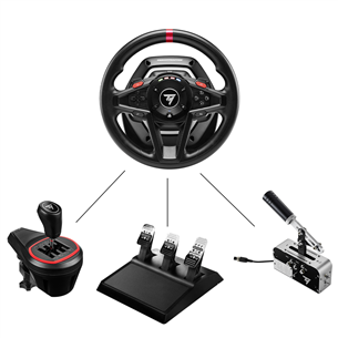 Thrustmaster T-128, PC, PS4, PS5, melna - Spēļu kontrolieris stūre
