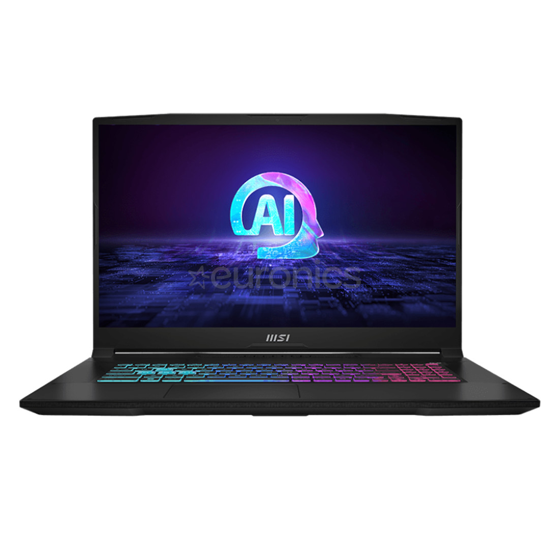 MSI Katana A17 AI B8VF, 17,3'', 144 Hz, Ryzen 7, 16 GB, 1 TB, RTX 4060, melna - Portatīvais dators