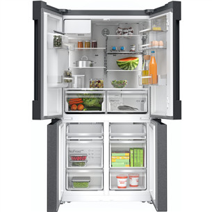 Bosch Series 6, French Door, 574 L, height 183 cm, black steel - SBS Refrigerator
