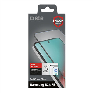 SBS Full Cover Glass, Samsung S24FE/A36/A56, caurspīdīga - Ekrāna aizsargs viedtālrunim