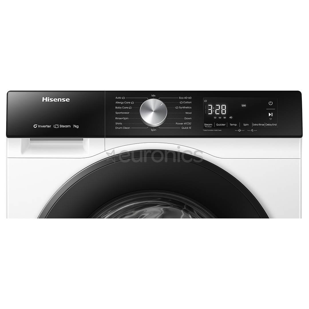 Hisense, 7 kg, depth 43.5 cm, 1200 rpm - Front Load Washing Machine
