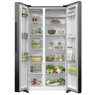 Hisense, No Frost, 550 L, augstums 179 cm, melna - SBS Ledusskapis