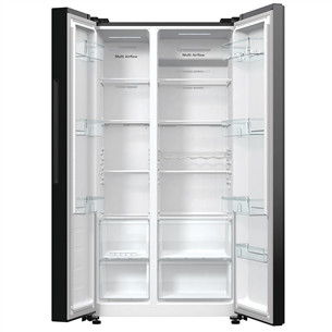 Hisense, No Frost, 550 L, height 179 cm, black - SBS-Refrigerator