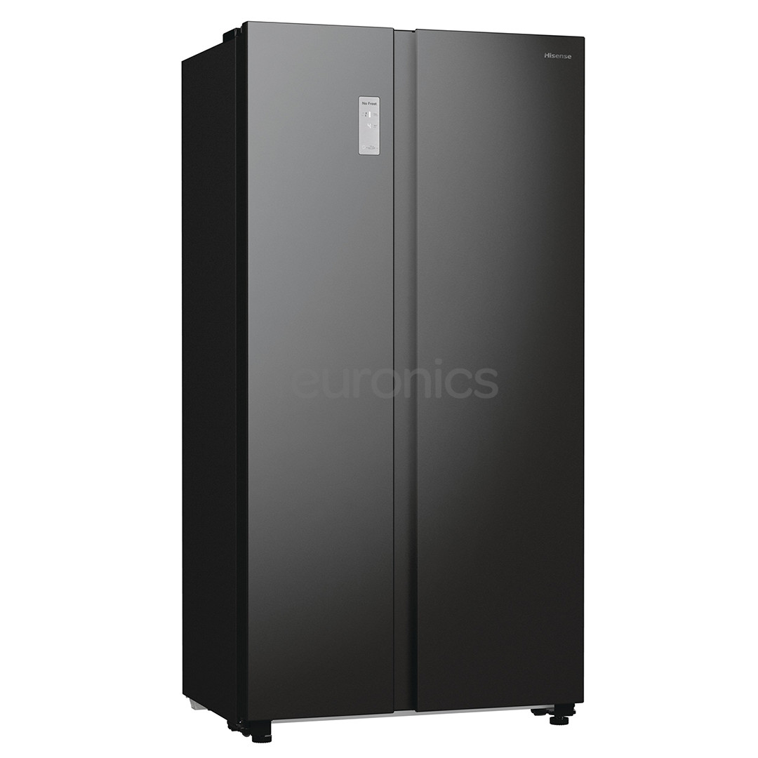 Hisense, No Frost, 550 L, height 179 cm, black - SBS-Refrigerator