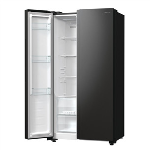 Hisense, No Frost, 550 L, height 179 cm, black - SBS-Refrigerator