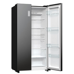 Hisense, No Frost, 550 L, height 179 cm, black - SBS-Refrigerator
