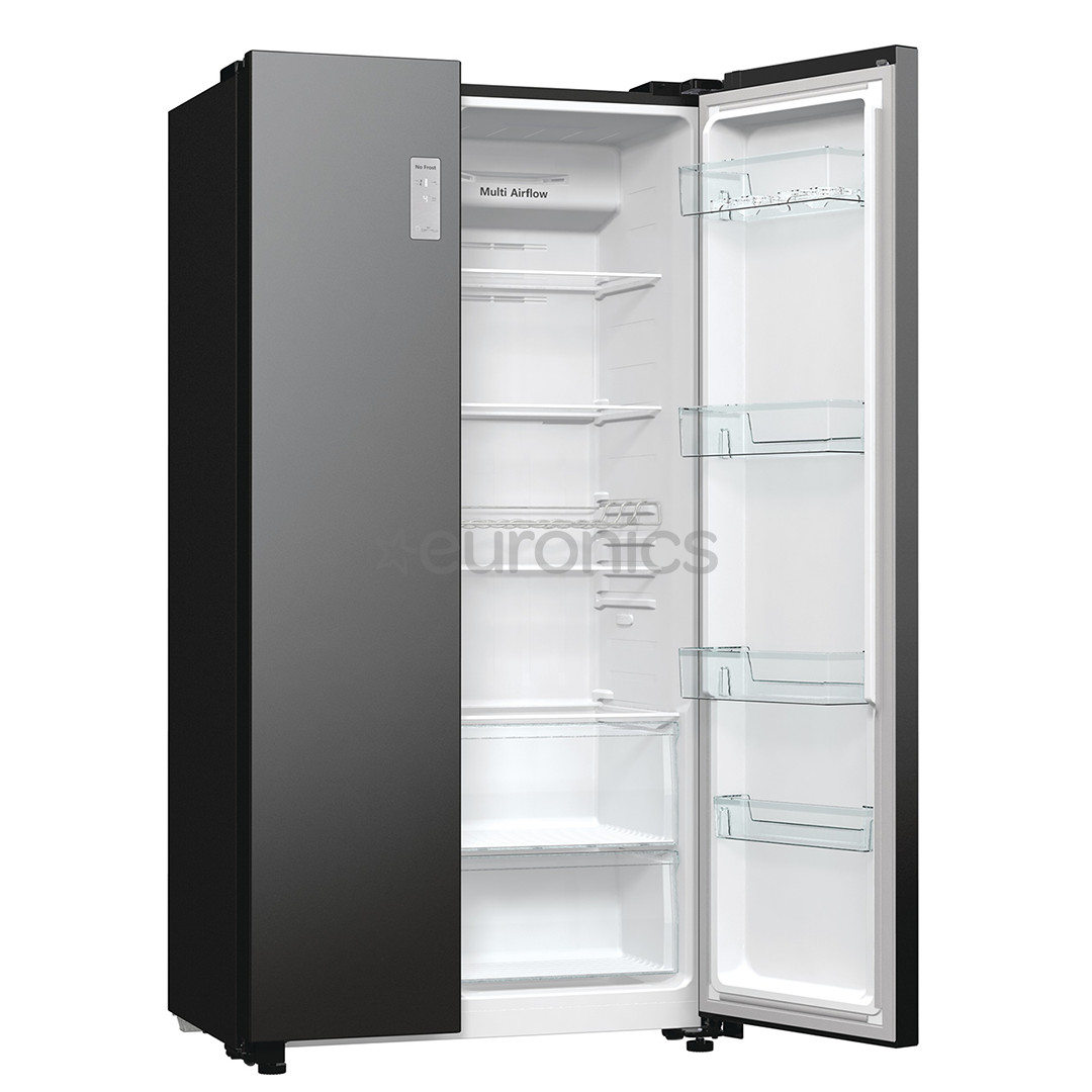 Hisense, No Frost, 550 L, height 179 cm, black - SBS-Refrigerator