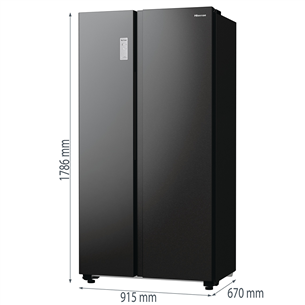 Hisense, No Frost, 550 L, augstums 179 cm, melna - SBS Ledusskapis