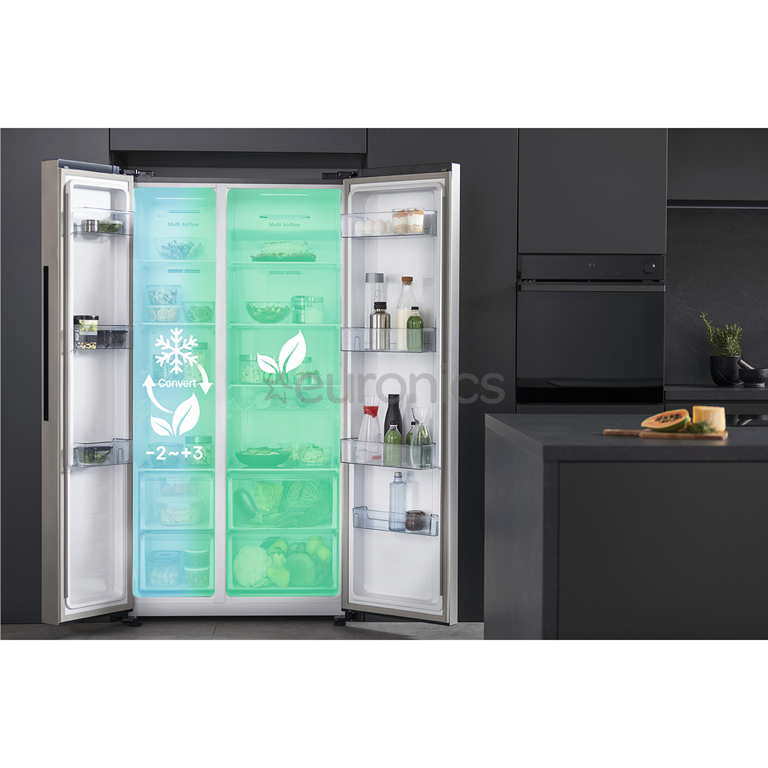 Hisense, No Frost, 550 L, height 179 cm, black - SBS-Refrigerator