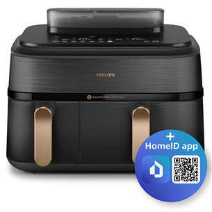 Philips 5000 Series Dual Basket, 2750 W, 9 L, melna - Karstā gaisa friteris NA552/00