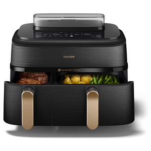 Philips 5000 Series Dual Basket, 2750 W, 9 L, melna - Karstā gaisa friteris