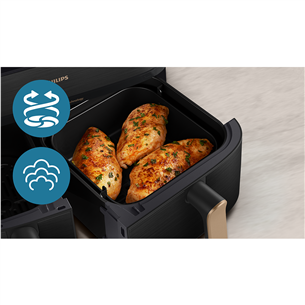 Philips 5000 Series Dual Basket, 2750 W, 9 L, melna - Karstā gaisa friteris