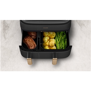 Philips 5000 Series Dual Basket, 2750 W, 9 L, melna - Karstā gaisa friteris